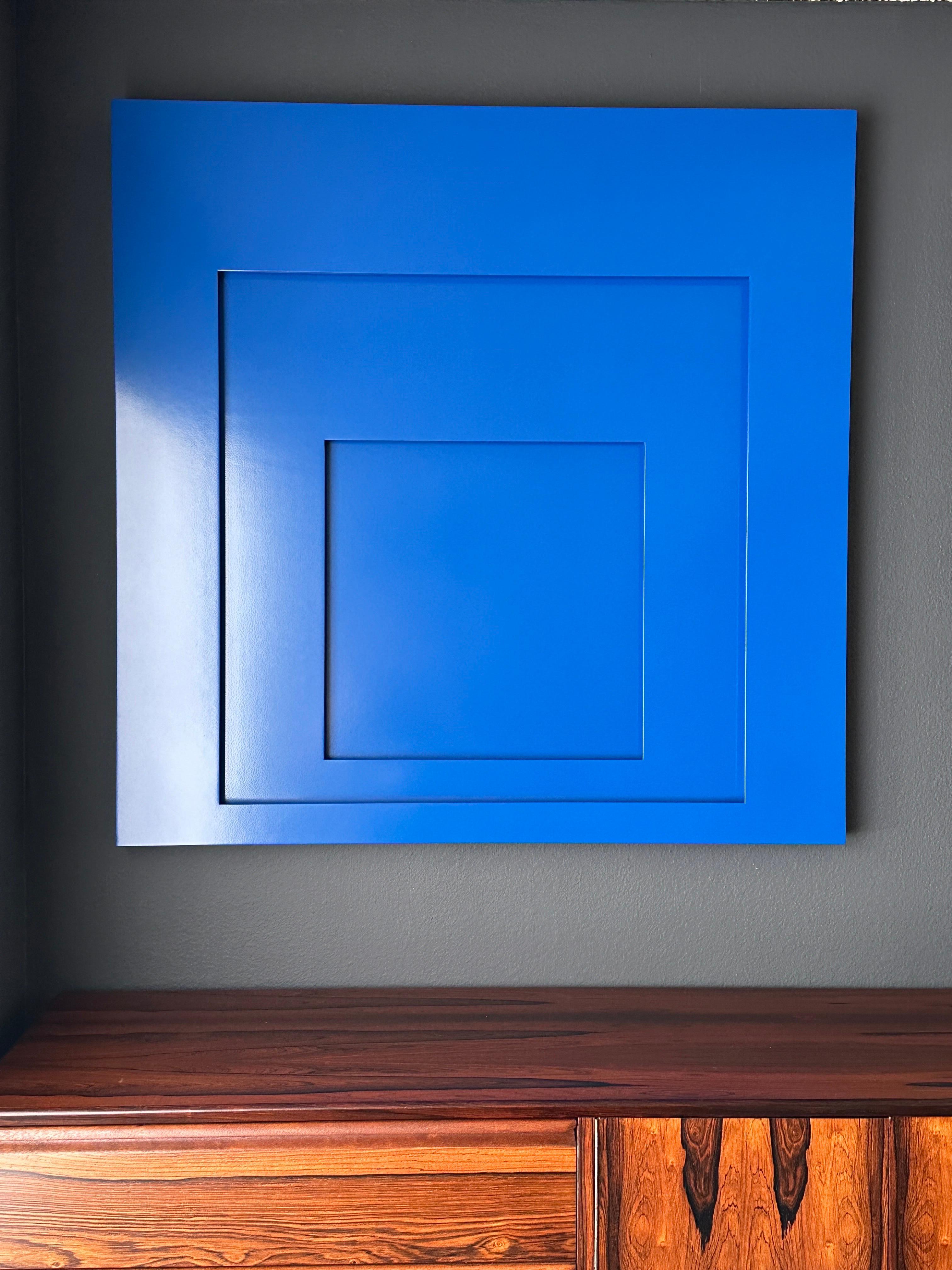 “Blue No5” 3D sculpture / wall hanging decor in the style of Josef Albers “Homage to Square”.