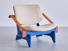 Blue Olof Ottelin 'Jumbo' Armchair, Keravan Stockmann Finland, Late 1950s