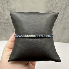 Blue Ombre Sapphire Tennis Bracelet Sterling Silver 5ct 7.5 Inch