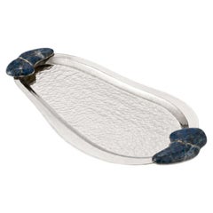 Vassoio piccolo "Blue Onyx Lacar" di Workshop AIREDELSUR, design martellato a mano