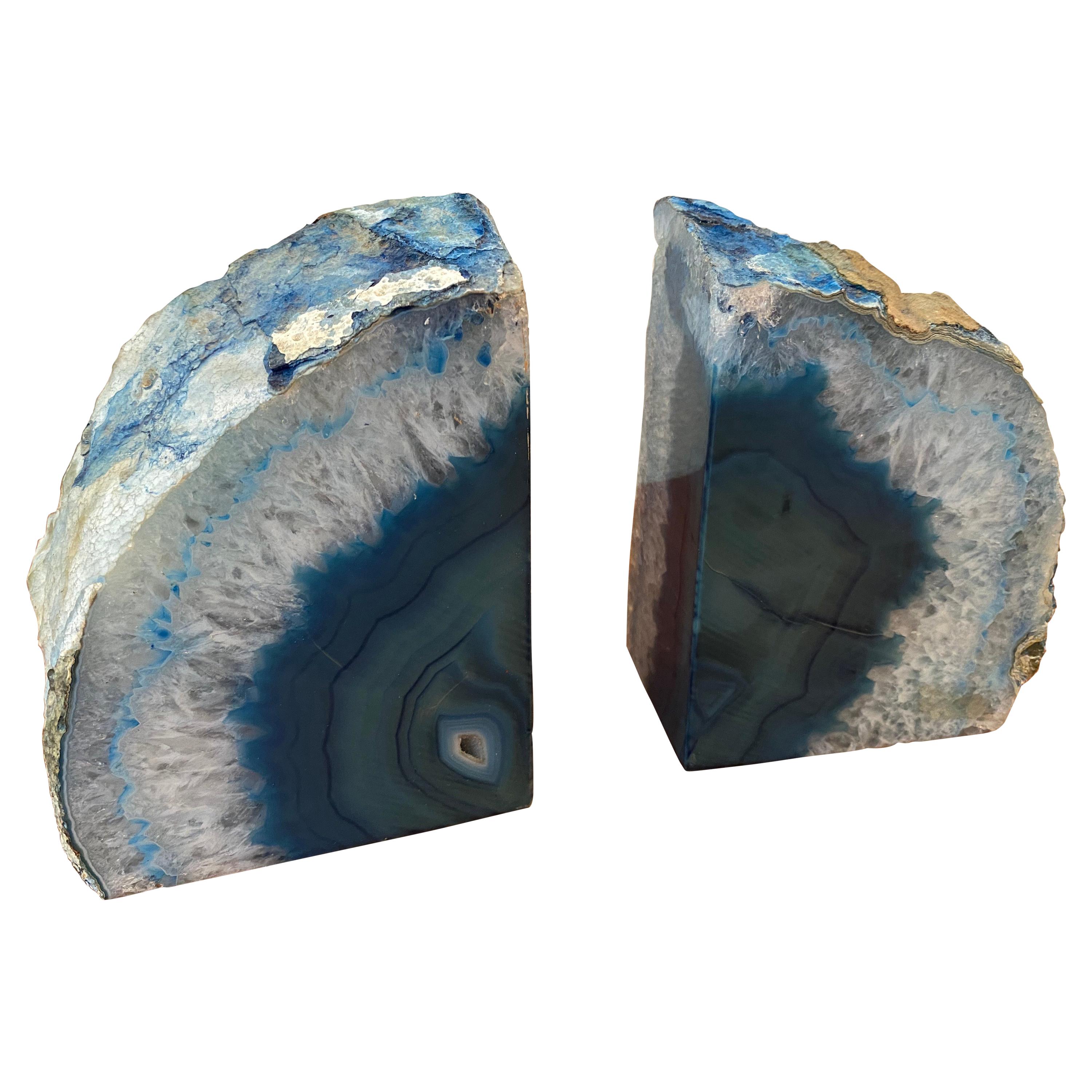 Blue Onyx Marble Bookends