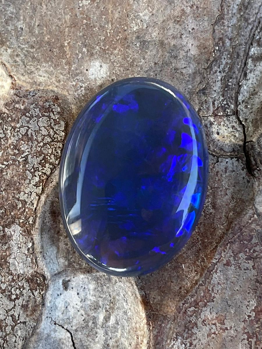 Blue Opal Cabochon 10.31 Ct Deep Neon Blue Natural Australian Stone