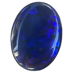 Opale bleue Cabochon 10.31 Ct Deep Neon Blue Natural Australian Stone Magic