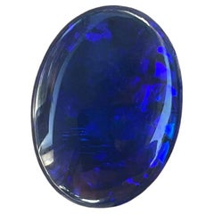 Blue Opal Cabochon 10.31 Ct Deep Neon Blue Natural Australian Stone Magic