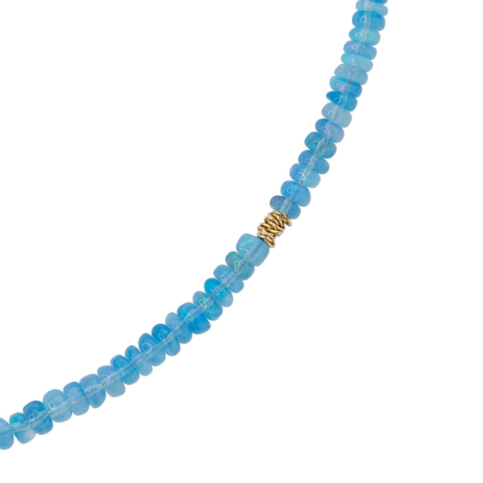 Blue Opal Necklace 14K Gold -by Bombyx House In New Condition For Sale In Westport, CT