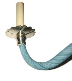 Blue Opaline Glass Chandelier