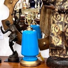 Blue Opaline Glass Lamp