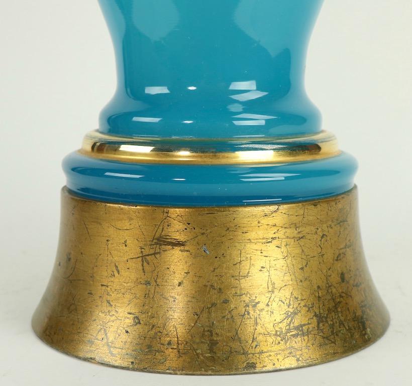 Blue Opaline Glass Table Lamp 4