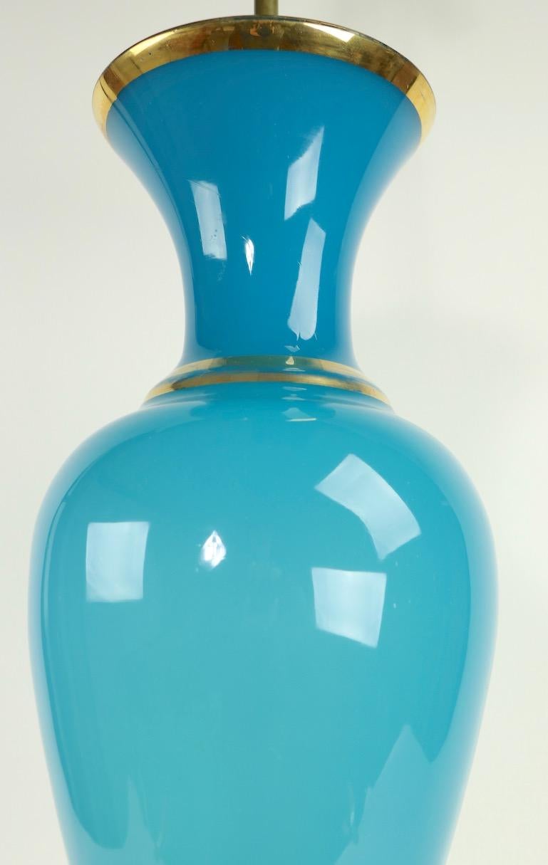 Blue Opaline Glass Table Lamp 5