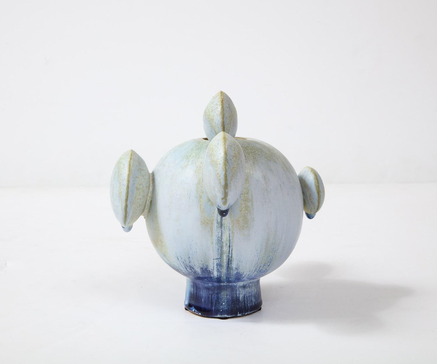 Modern Blue Opium Vase by Robbie Hiedinger For Sale