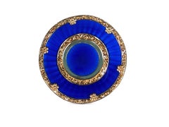 Blue Or Red Hot Enamel Kiddush Cup And Plate Set In 925 Silver With Hot Enamel