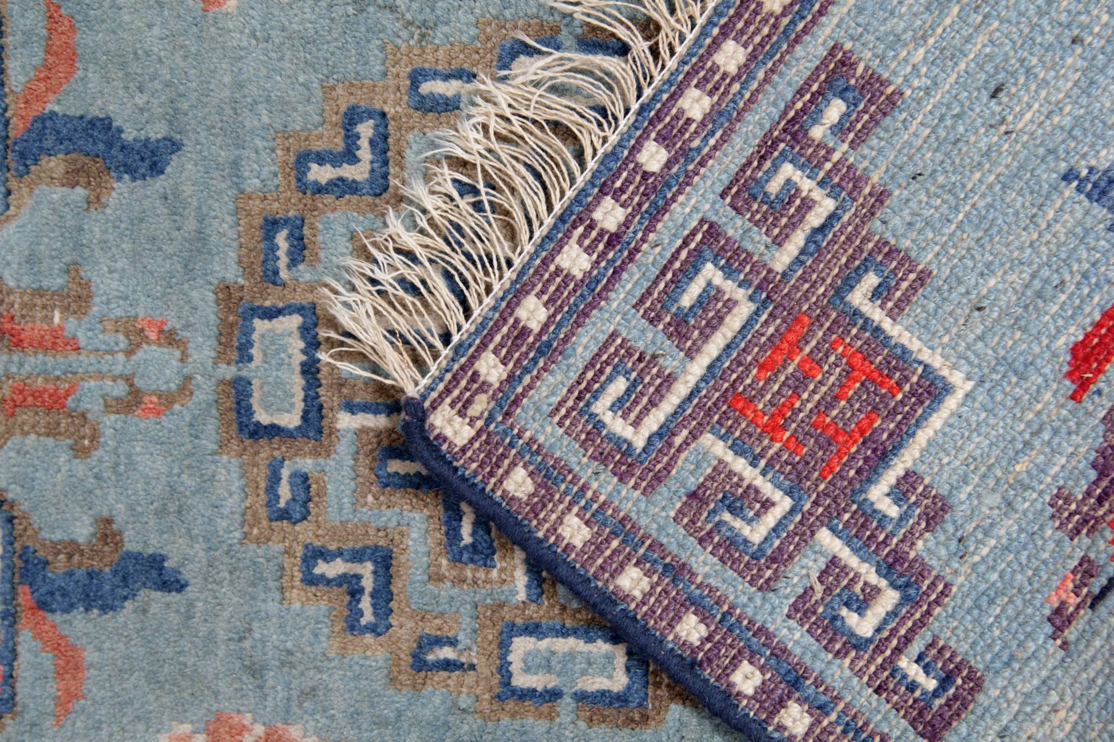 blue oriental runner