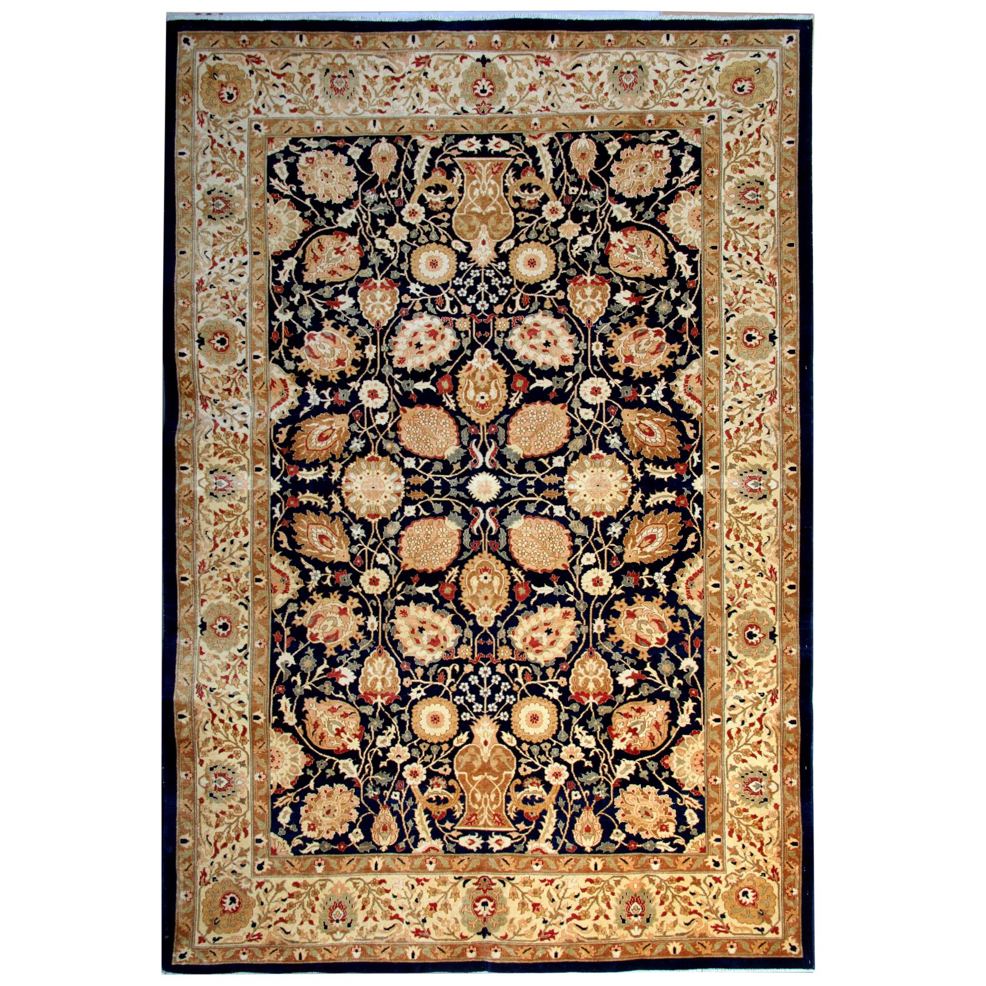 Blue Oriental Rugs Gold Living Room Rugs Handmade Carpets For Sale
