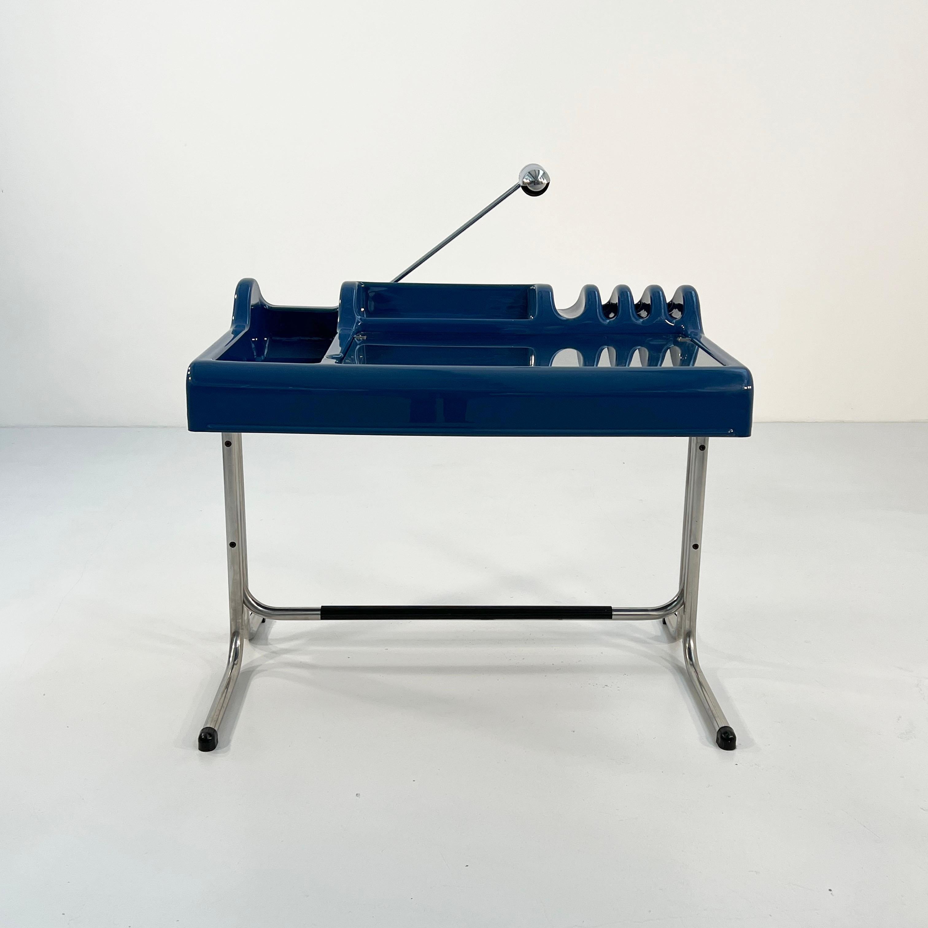 Mid-Century Modern Blue Orix Desk by Vittorio Parigi & Nani Prina for Molteni, 1970s