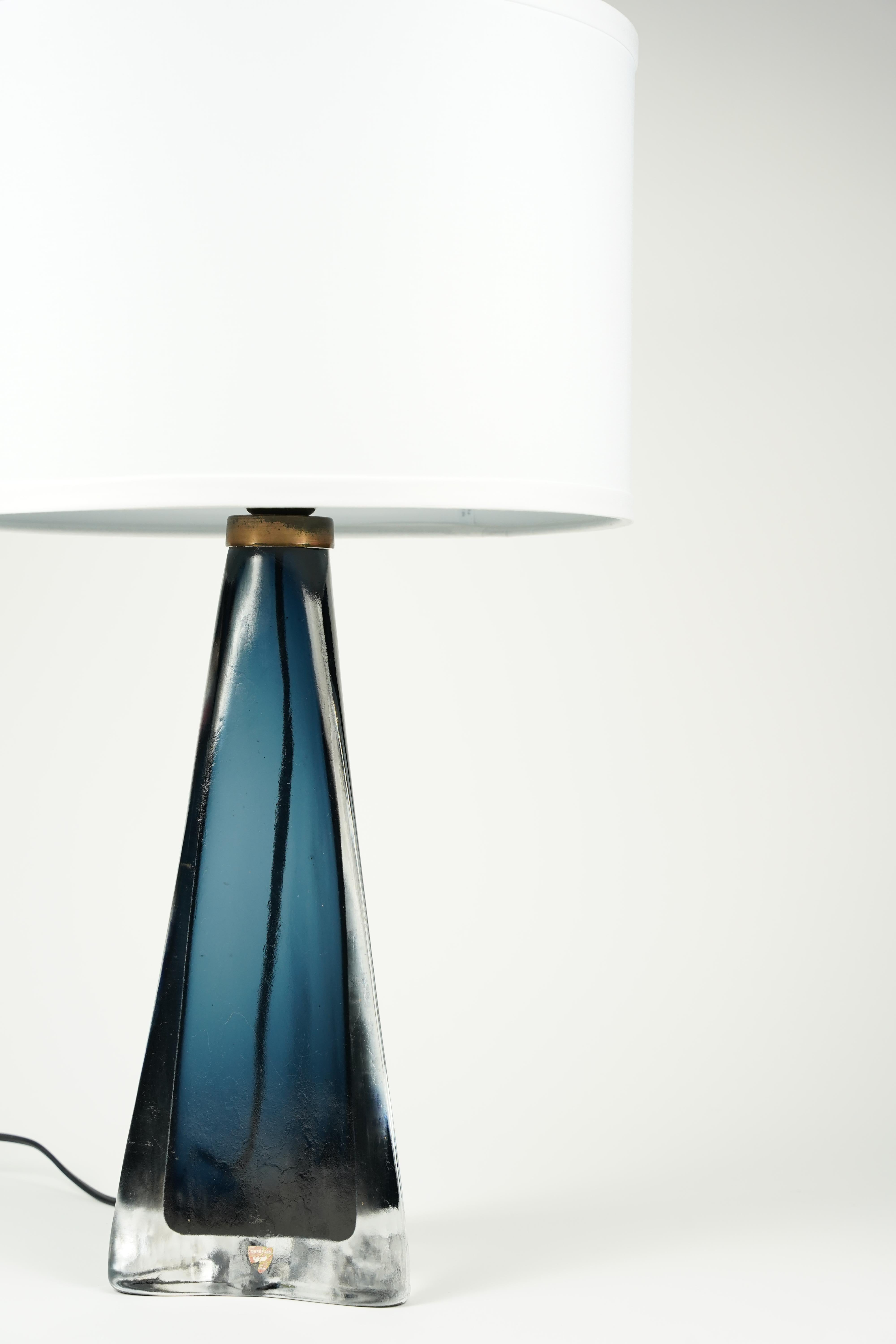 Lampe bleue d'Orrefors, Orrefors, Suède, 1960 en vente 3