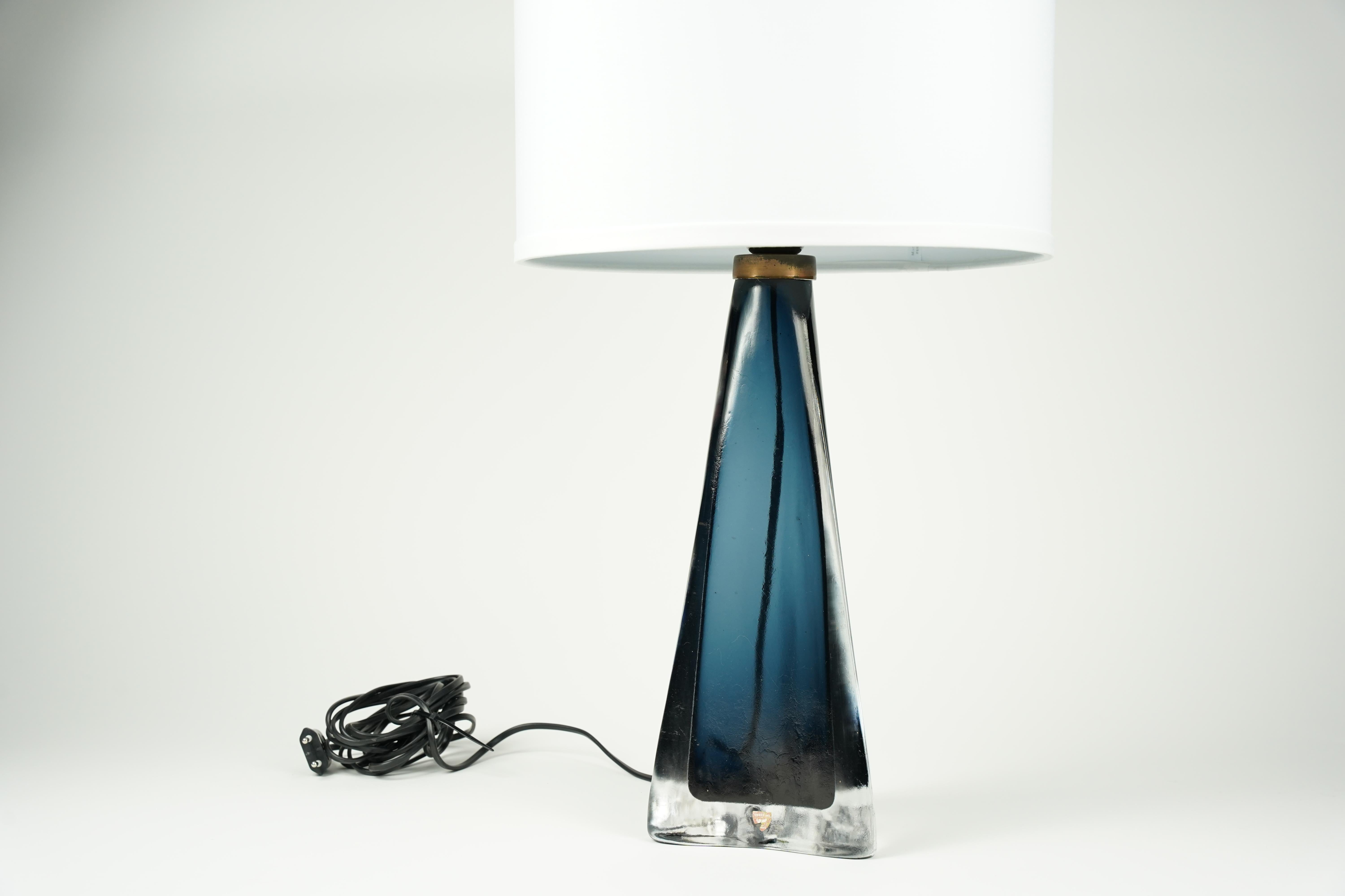 Lampe bleue d'Orrefors, Orrefors, Suède, 1960 en vente 4