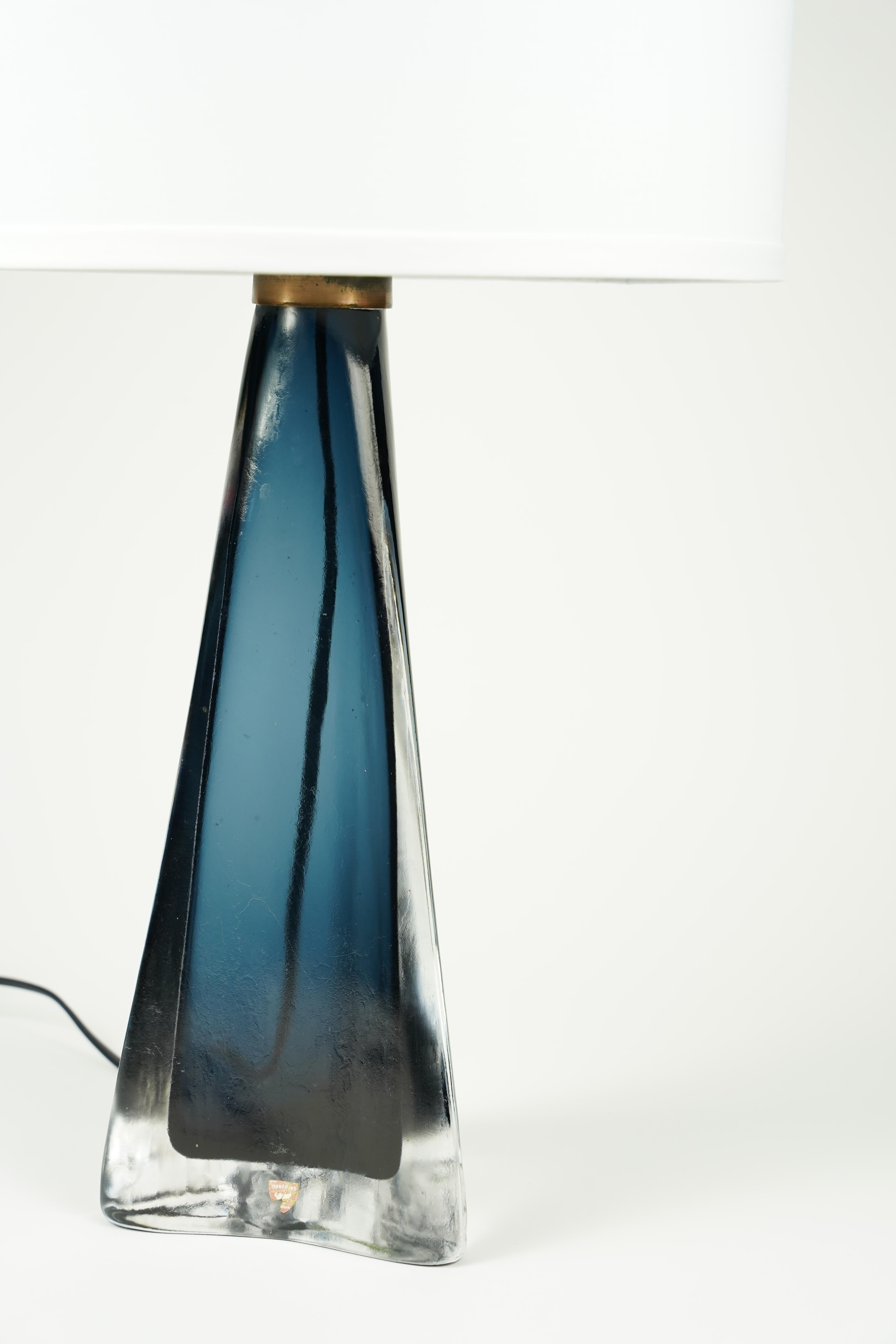 Lampe bleue d'Orrefors, Orrefors, Suède, 1960 en vente 5