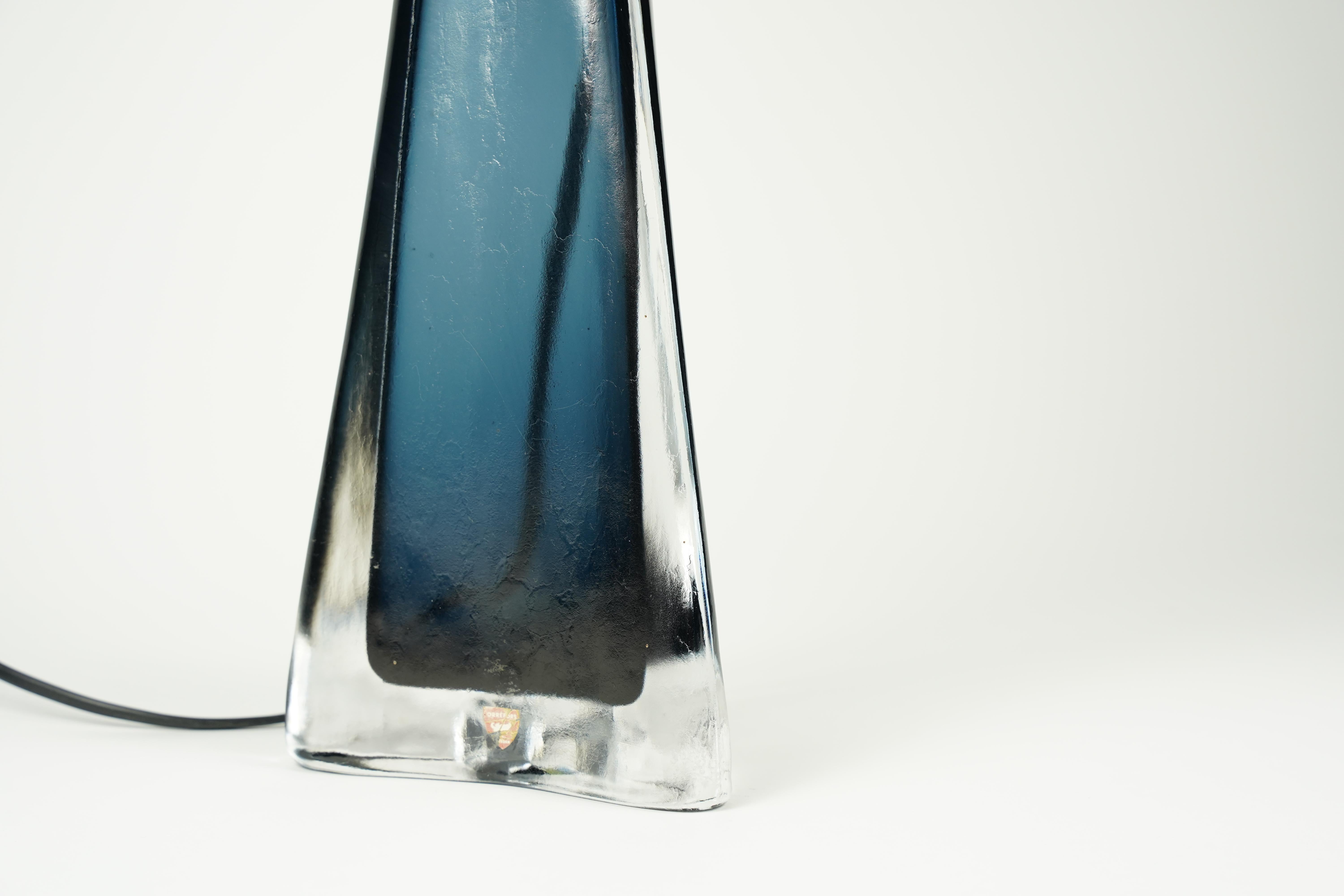 Mid-Century Modern Lampe bleue d'Orrefors, Orrefors, Suède, 1960 en vente