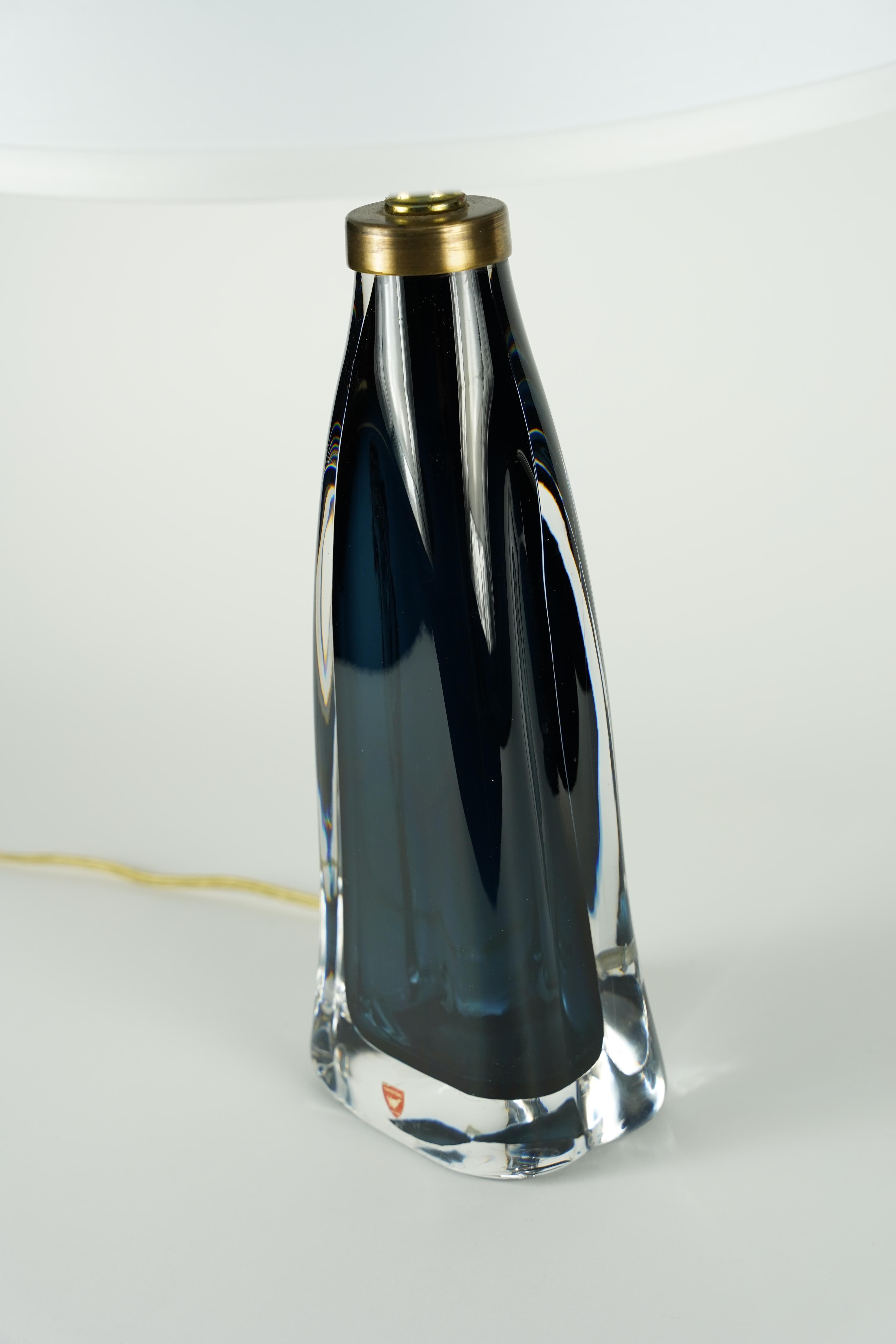 Cristal Lampe bleue d'Orrefors, Orrefors, Suède, 1960 en vente