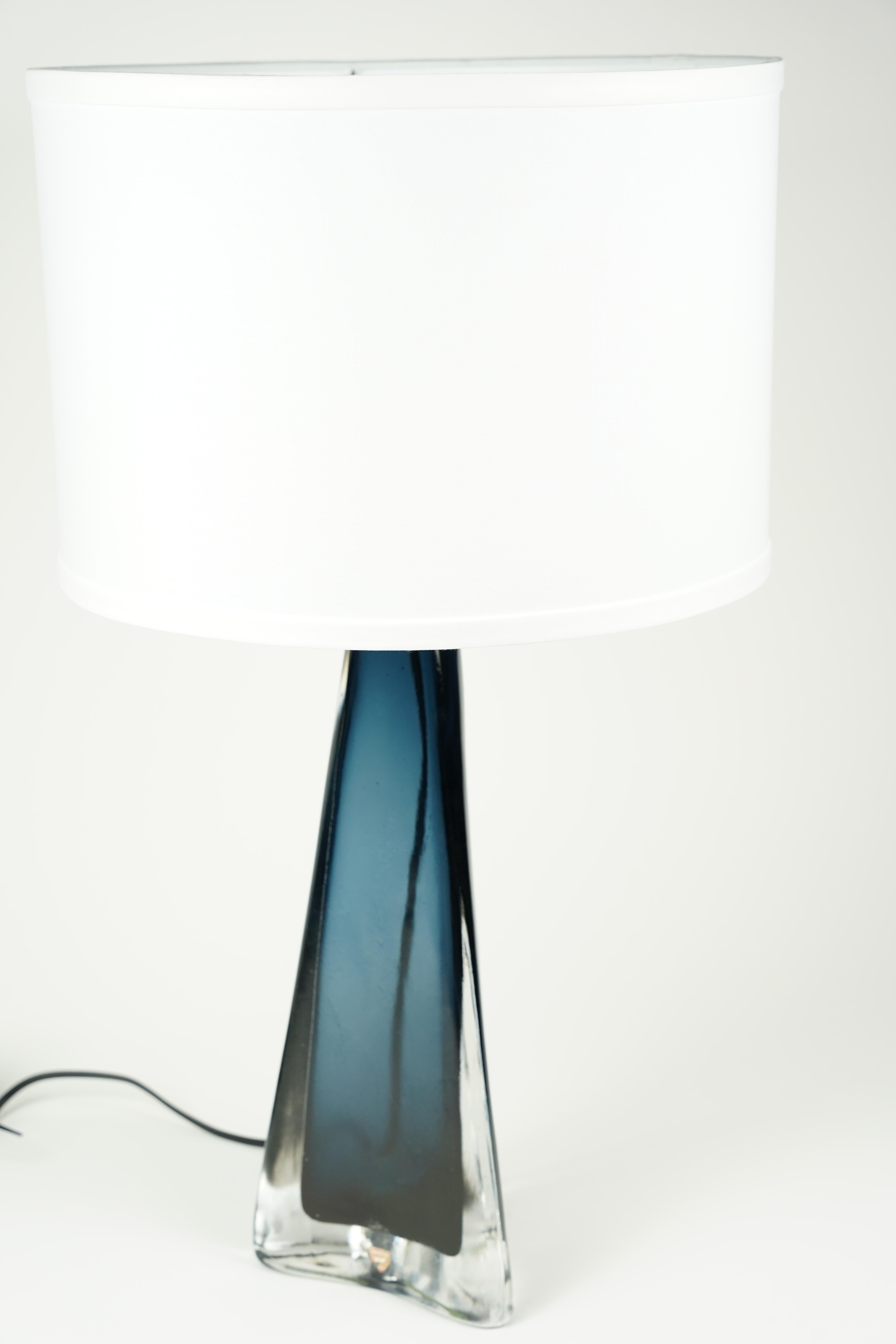 Cristal Lampe bleue d'Orrefors, Orrefors, Suède, 1960 en vente