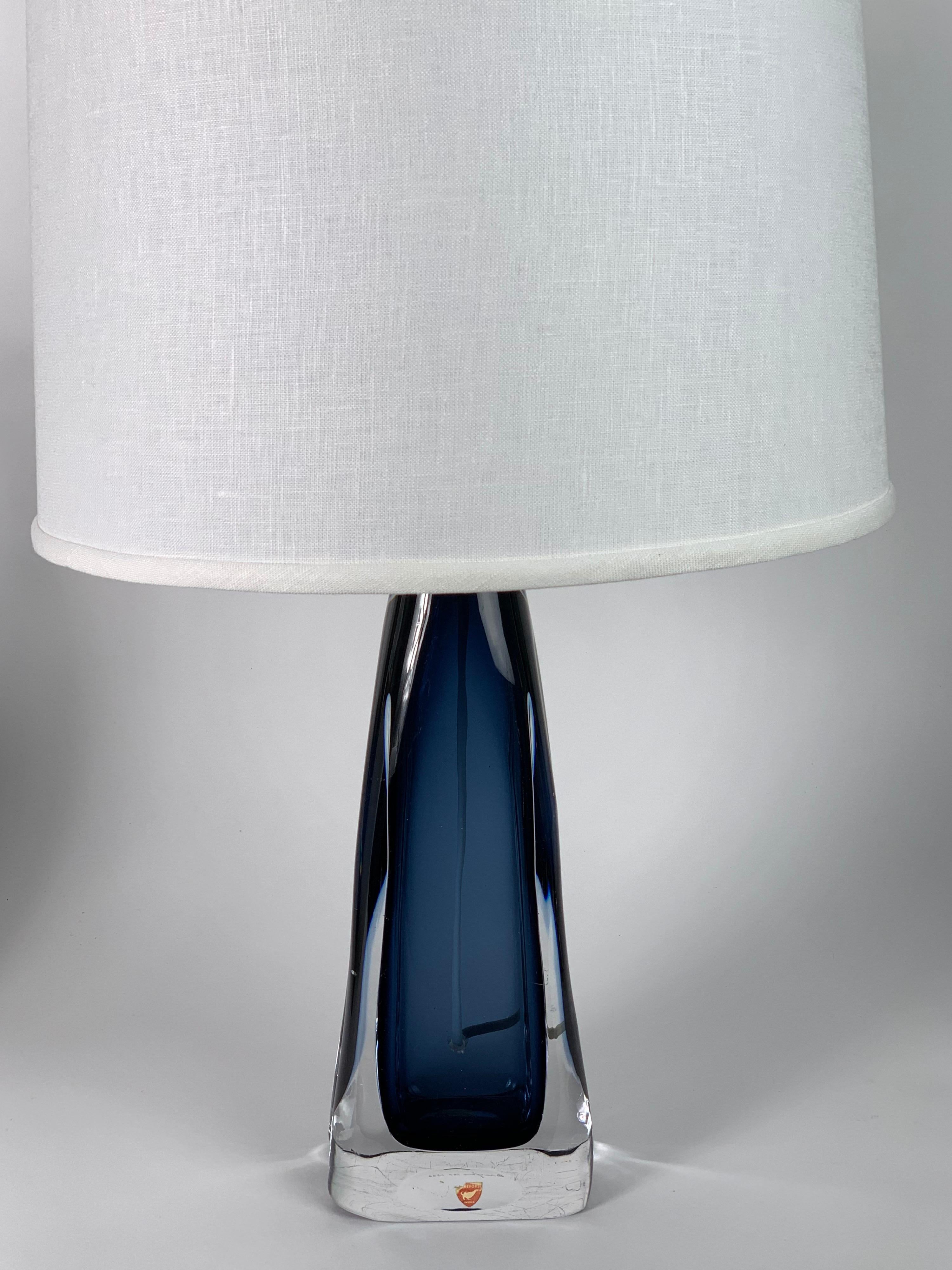 20th Century Blue Orrefors Lamps, Orrefors, Sweden, 1960 For Sale