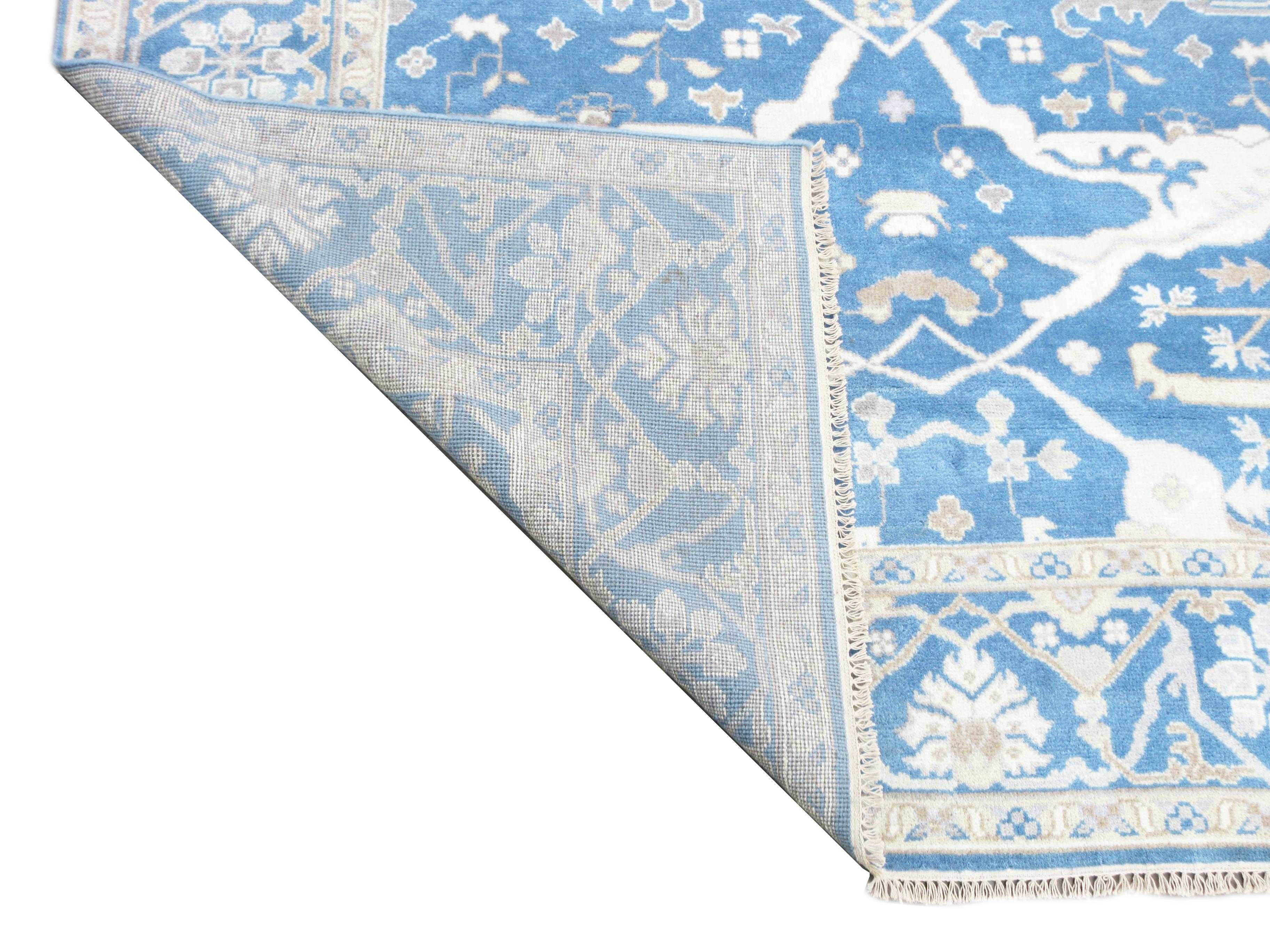 Blue Oushak Gallery Runner In New Condition For Sale In Laguna Hills, CA