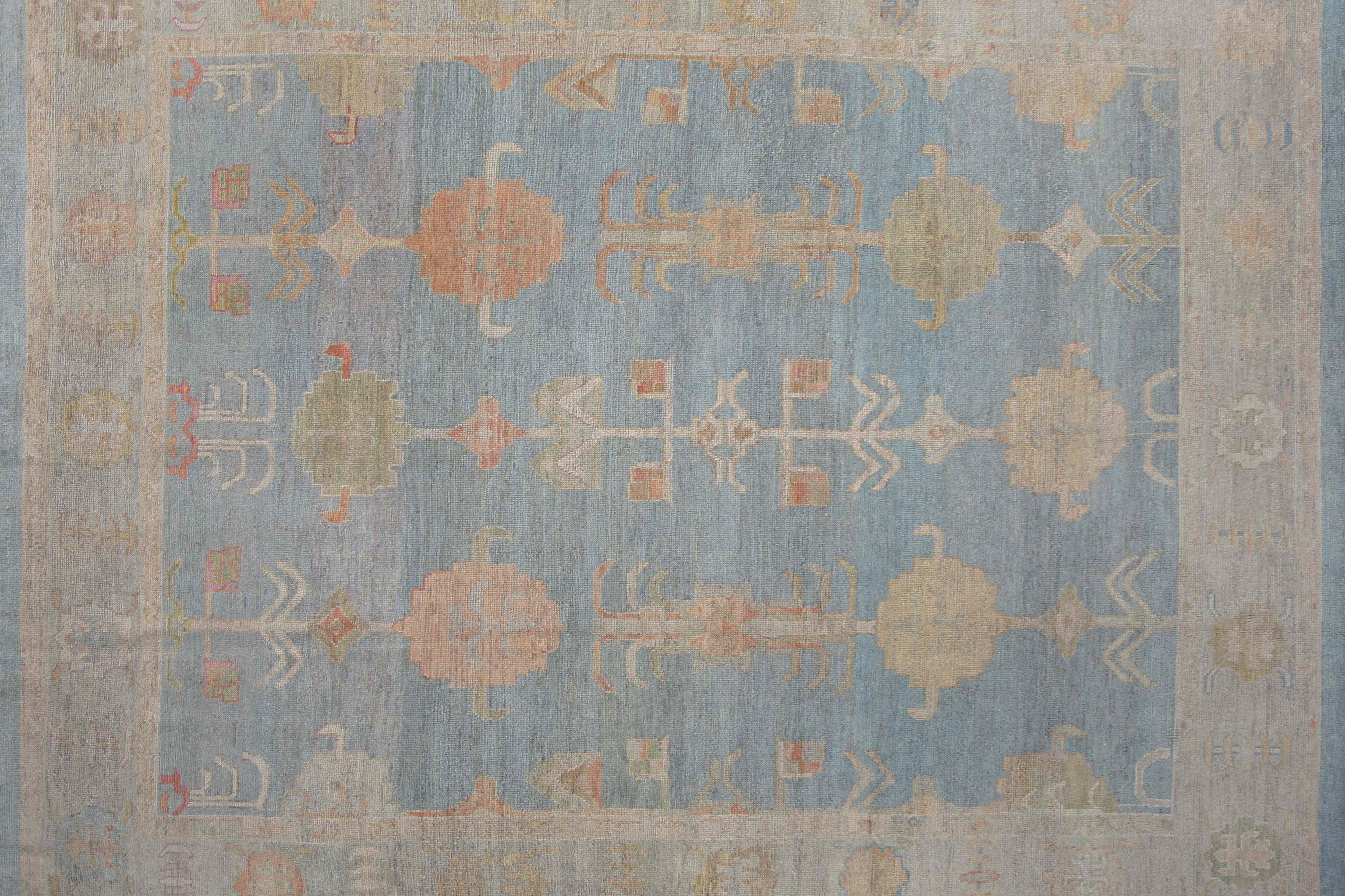 Blue Oushak Rug From Turkey For Sale 5