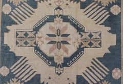 Blue Oushak Rug with Geometric Medallion Design 5' 5" x 8' 10"