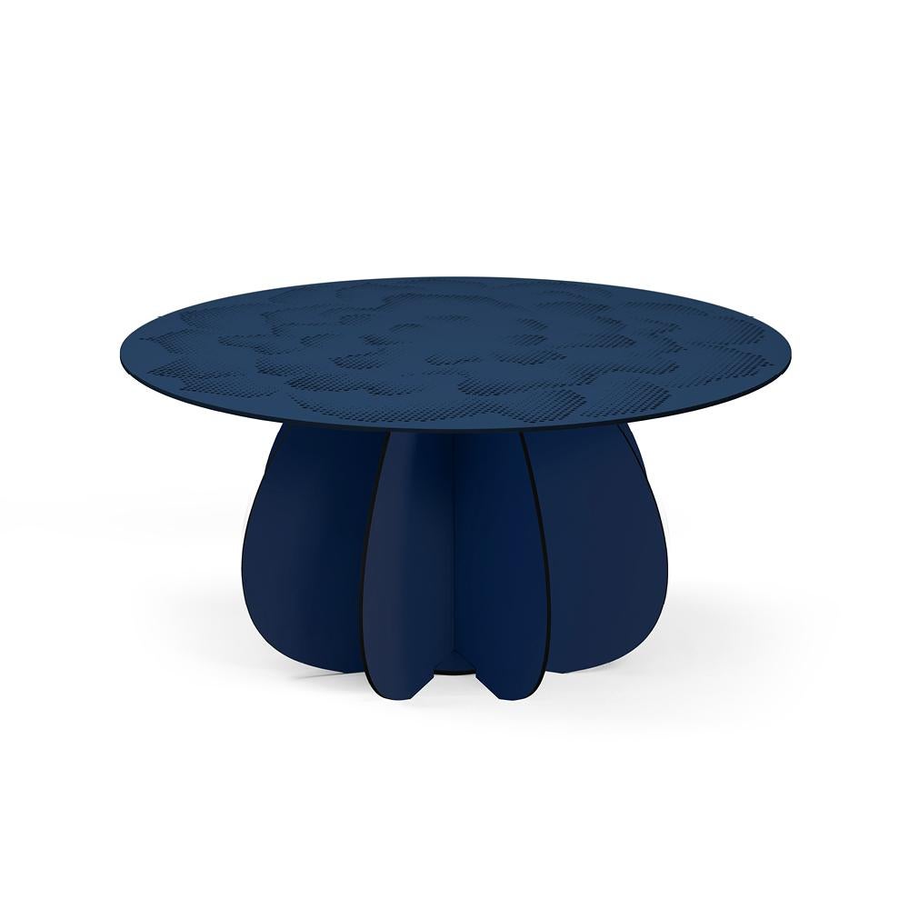 Outdoor Coffee Table - Blue GARDENIA ø80 cm In New Condition For Sale In FONTAIN, FR