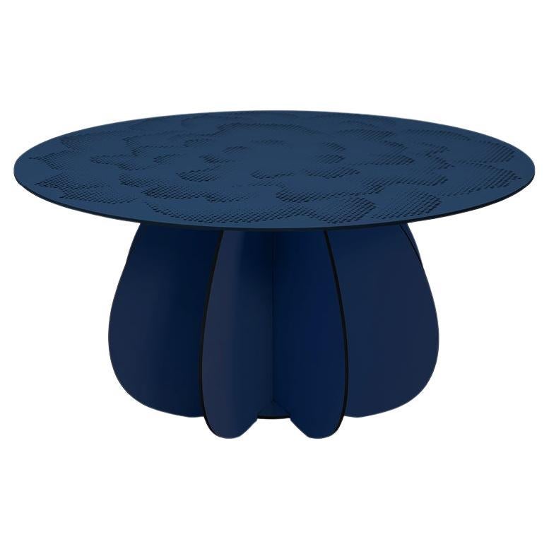 Outdoor Coffee Table - Blue GARDENIA ø80 cm For Sale