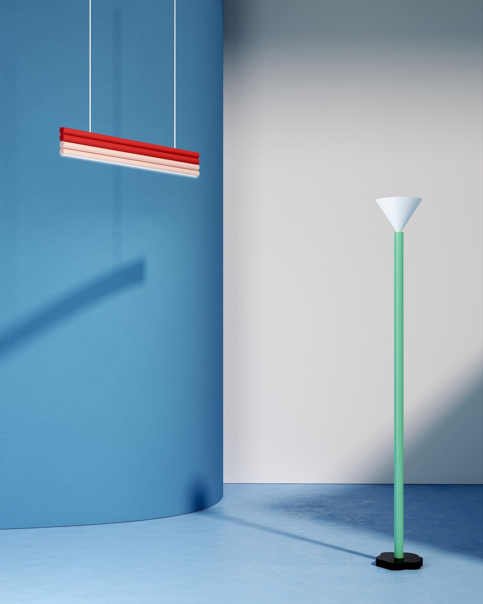 Postmoderne Lampe de sol découpée aux contours bleus par Atelier Areti en vente