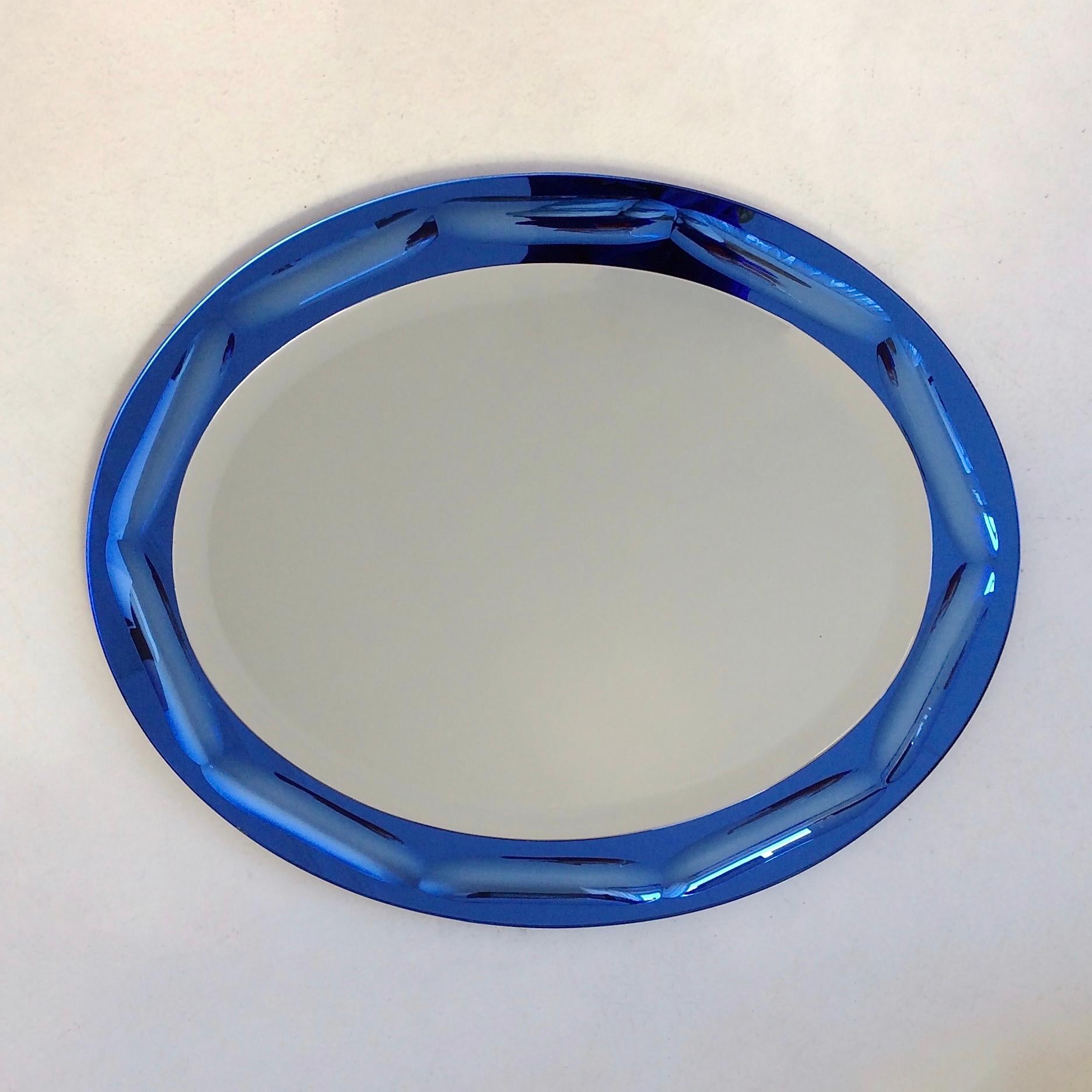 Blue Oval Mirror by Antonio Lupi, circa 1960, Italy 4