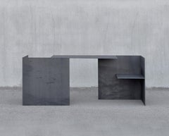 Bureau Double Siège Acier Bleu Oxydé Contemporain MSB 302.2 par M. I.