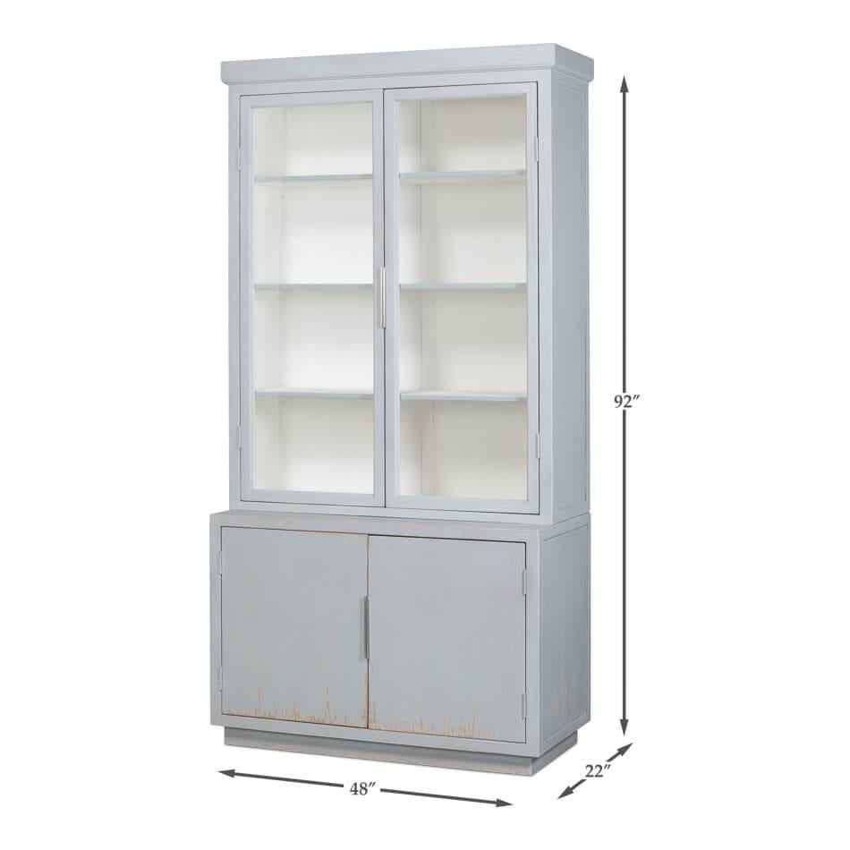 Blue Painted 48 Inch Bookcase For Sale 4