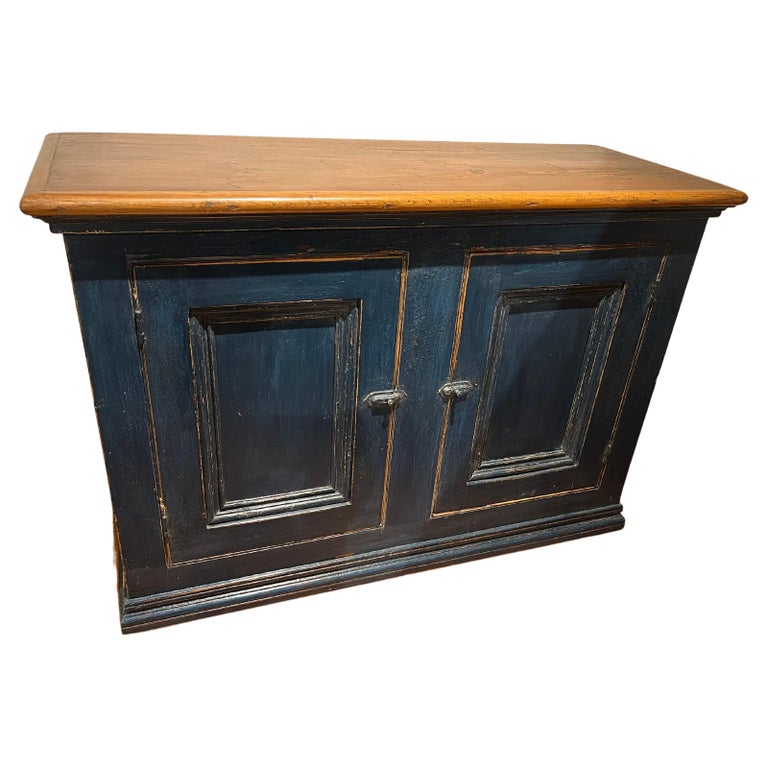 Blue Painted Canadian 2 Door Buffet For Sale at 1stDibs