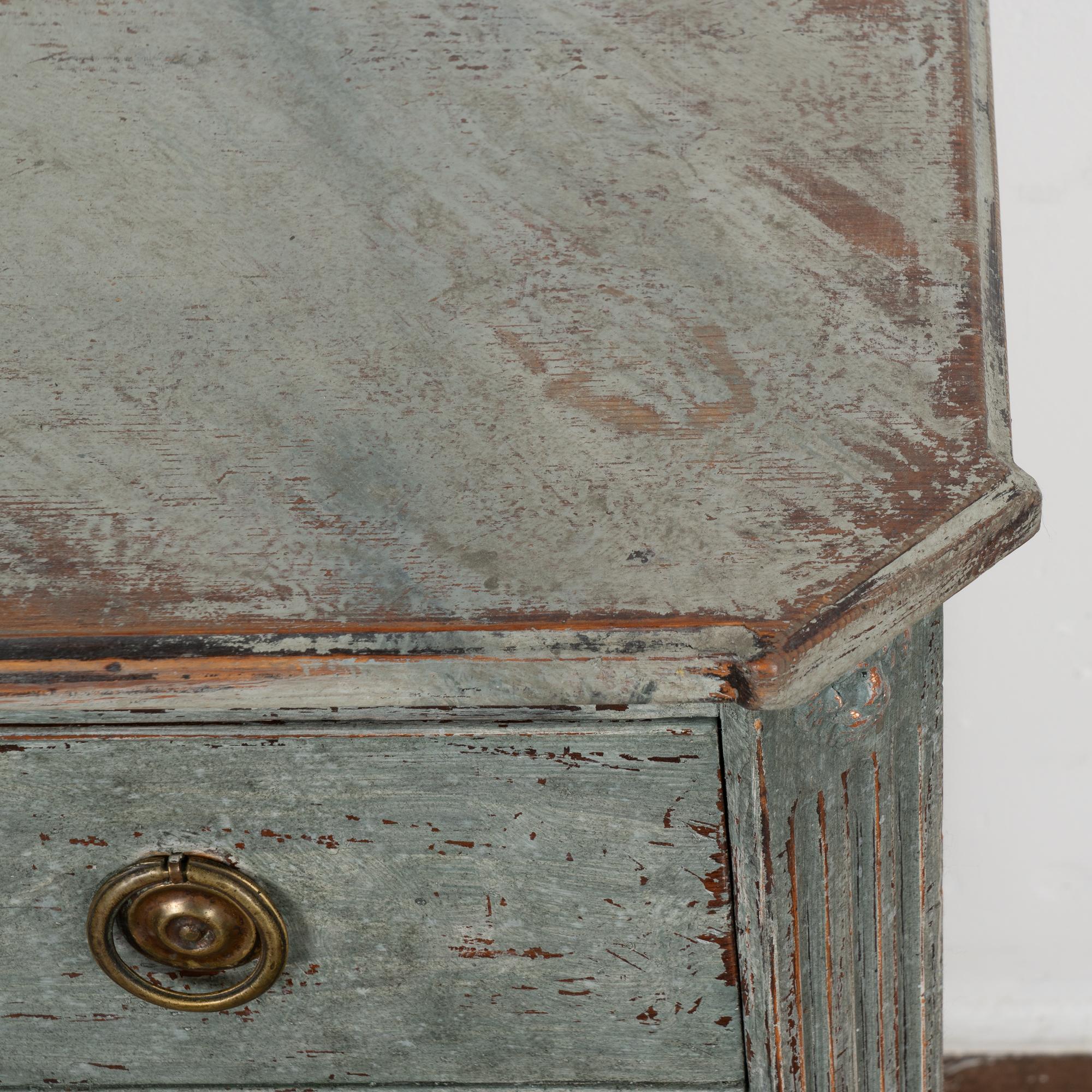 Blue Painted Chest of Three Drawers, Sweden circa 1820-40 3