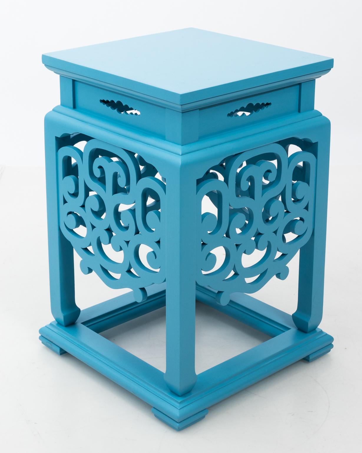 20th Century Blue Painted Chinese Garden Seat