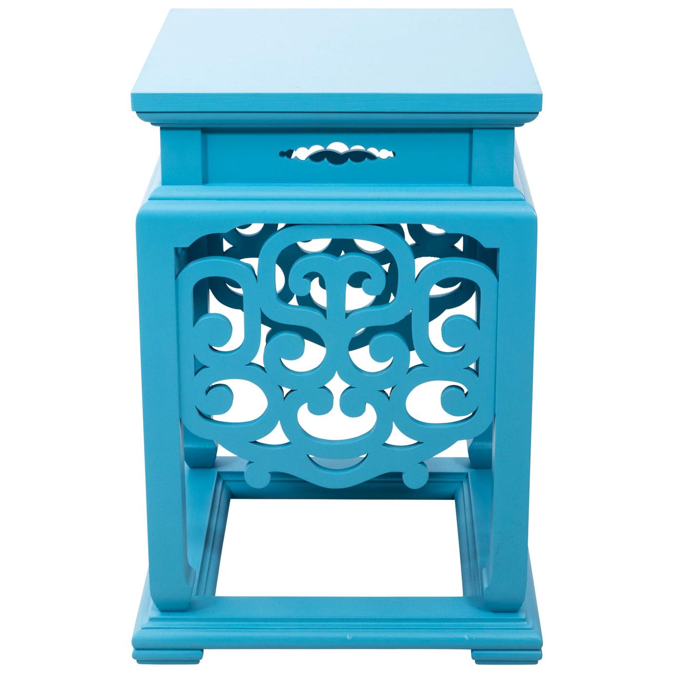 Blue Painted Chinese Garden Seat