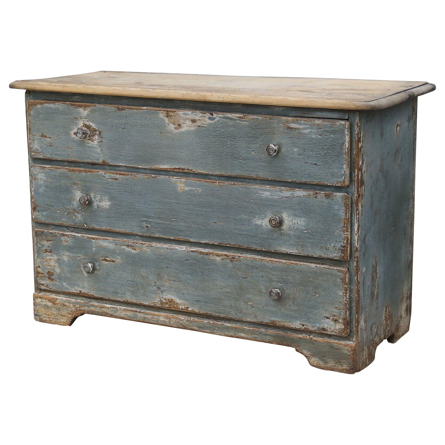 Blue Painted Commode