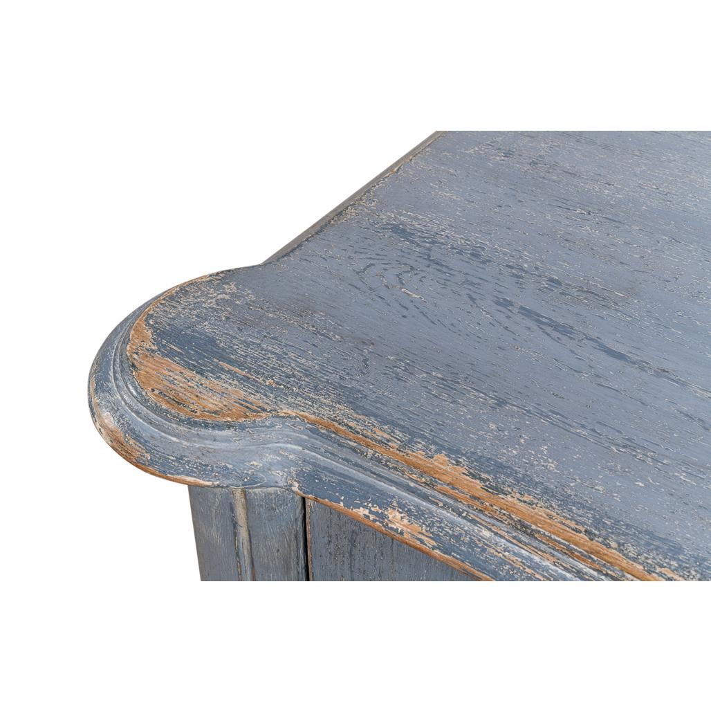 Blue Painted Country Bowfront Sideboard For Sale 3