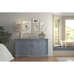 Blue Painted Country Bowfront Sideboard