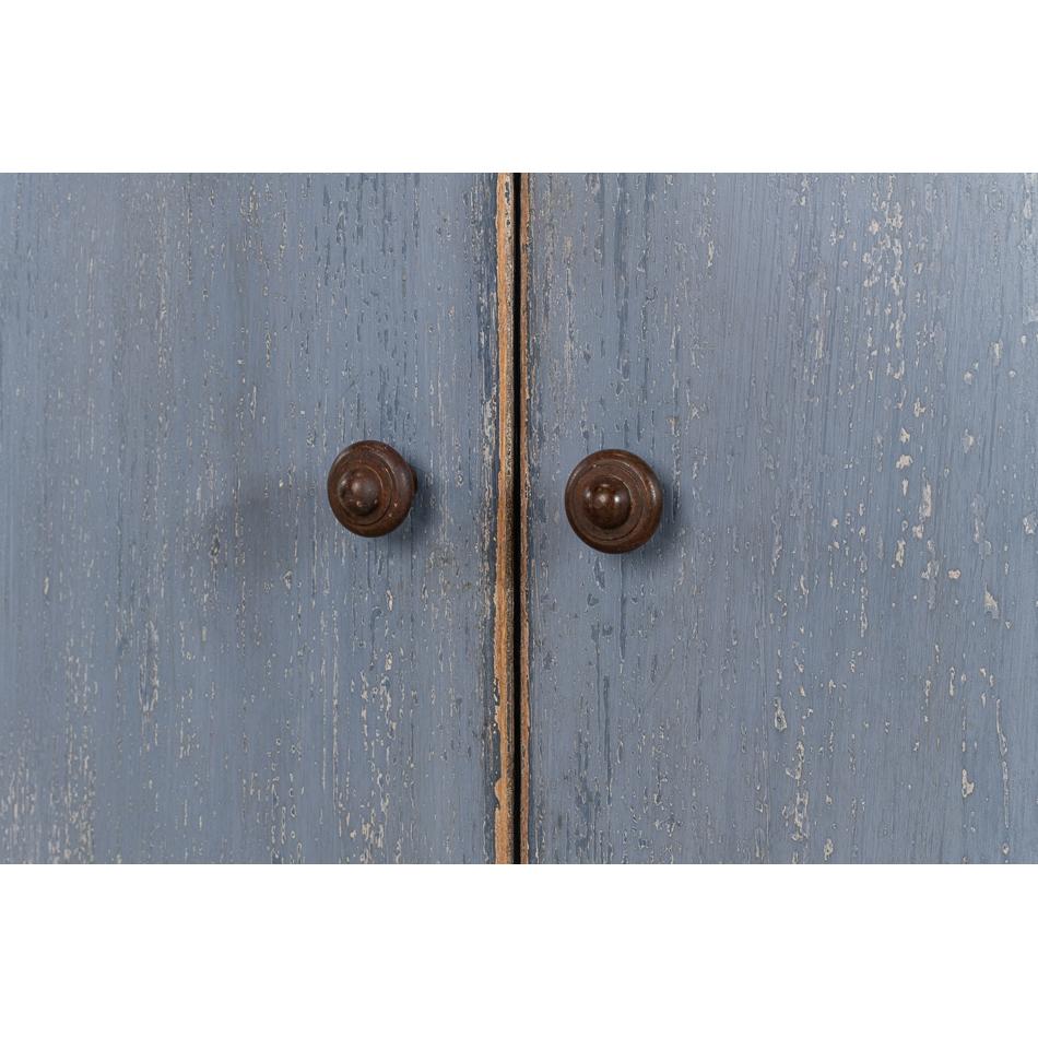 Blue Painted Country Bowfront Sideboard For Sale 2