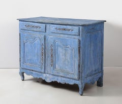 Blue Painted French Buffet, Mid 19th C.