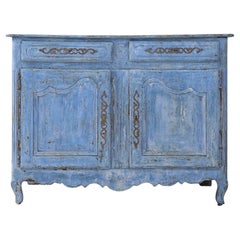 Blue Painted French Buffet, Mid 19th C.