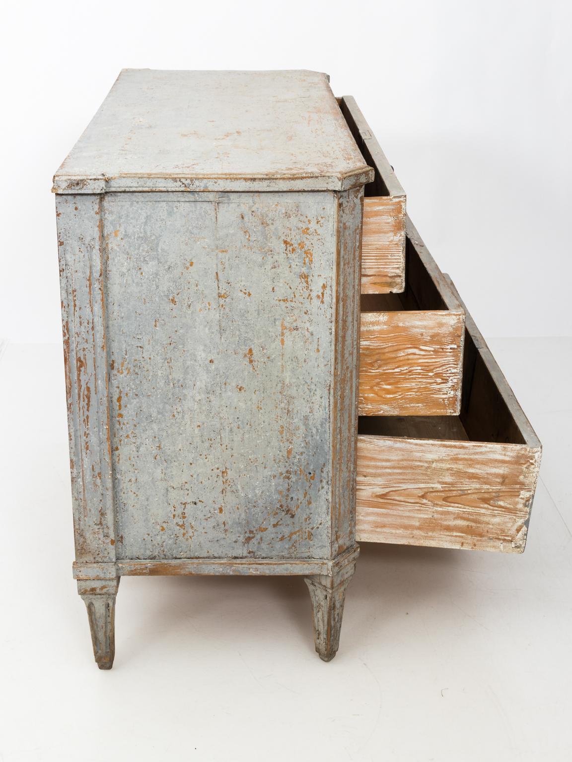 18th Century Blue Painted Gustavian Chest of Drawers For Sale