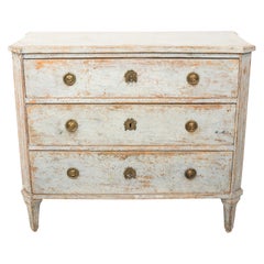 Blue Painted Gustavian Chest of Drawers