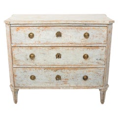 Blue Painted Gustavian Chest of Drawers