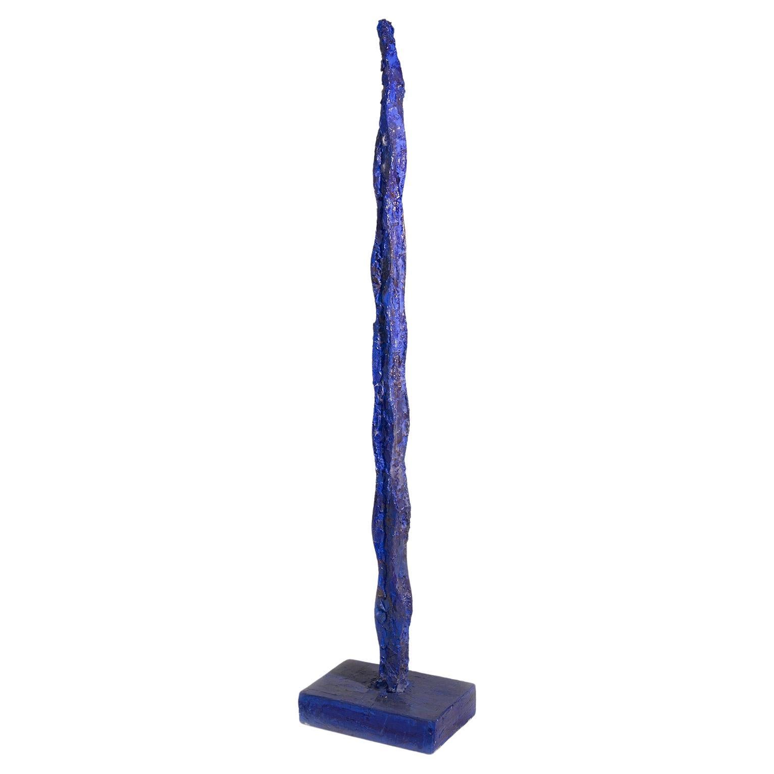 Blue painted iron sculpture by Mario Brunelli