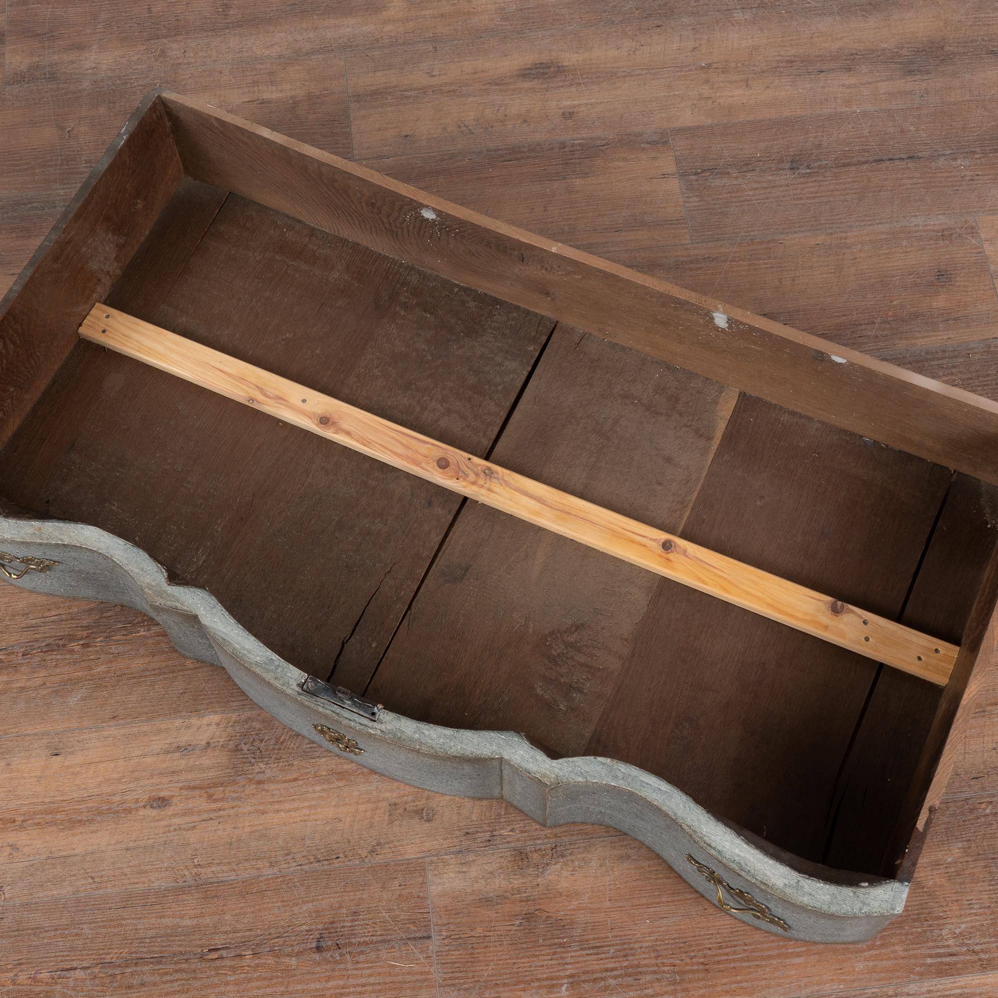 Blue Painted Large Rococo Oak Chest of Four Drawers, Sweden circa 1750-1800 4