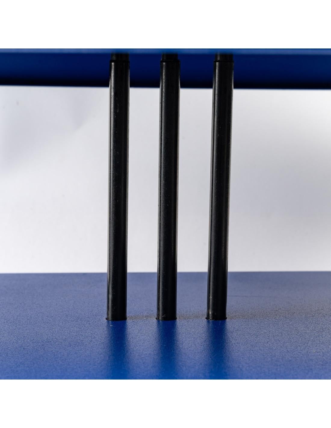 Modern Blue Painted Metal Triangle Lamp by Alain Letessier, 1987 For Sale